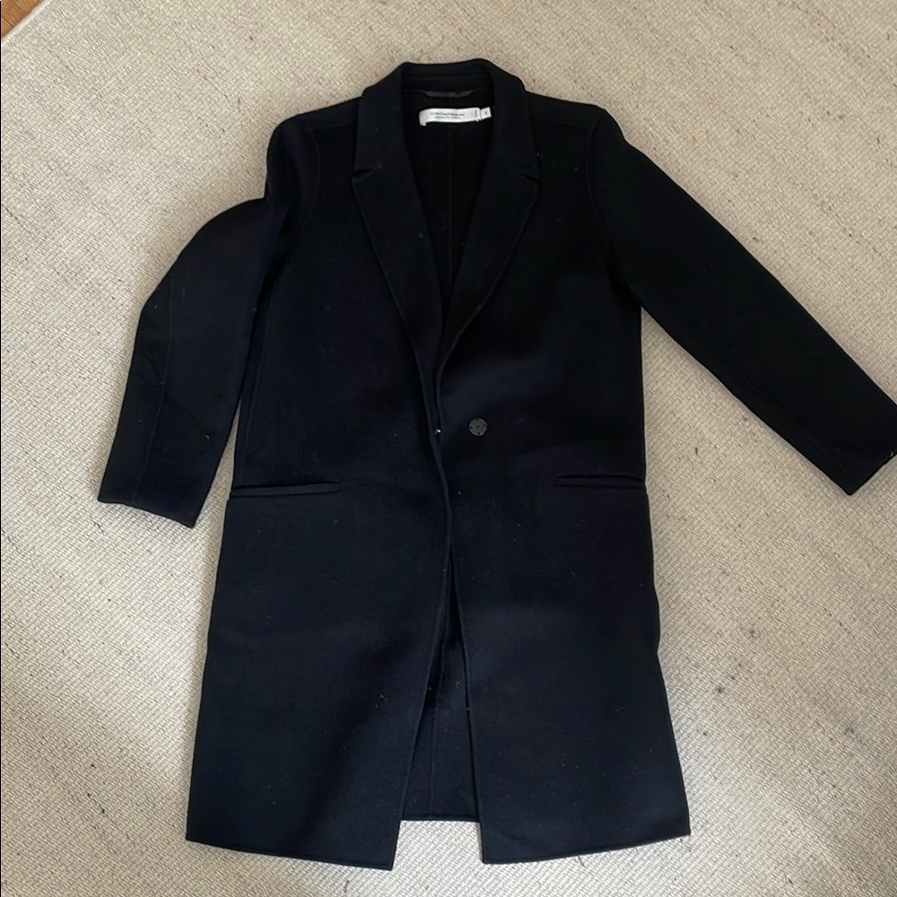 Wool Simon’s Black Longline Blazer Coat